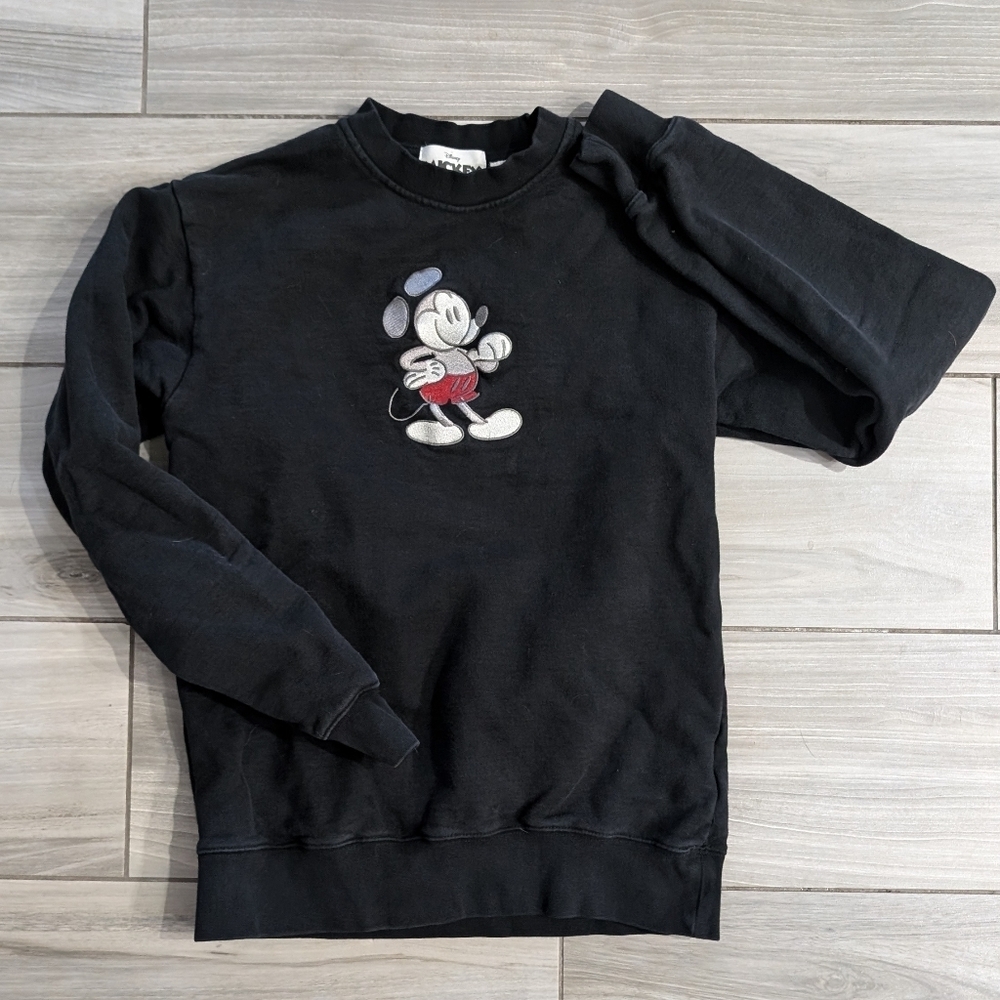 Disneyland Mickey Mouse Embroidered Crew Neck Sweatshirt